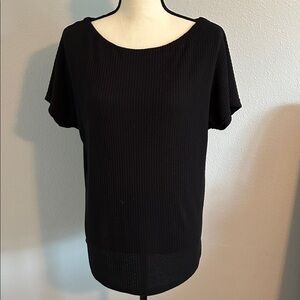 Black Waffle Knit Tee